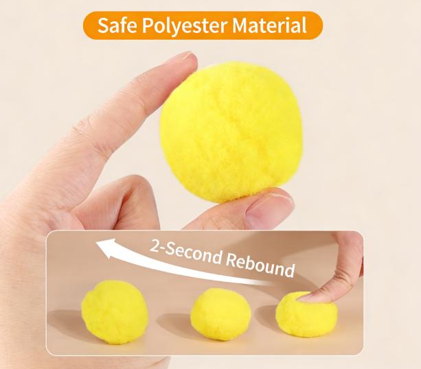 Cat Toy Balls: 20-Pack 3.0cm Soft Plush Balls Compatible with Automatic Launchers - Interactive Kitten Training & Play
