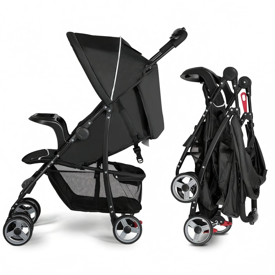 Portable Baby Toddler Stroller, High Landscape, One‑Hand Quick Fold, Convertible to Suitcase for Rolling Travel, Anti‑Skid Wheels & Large Capacity Storage Basket, Ideal for Travel（副本）