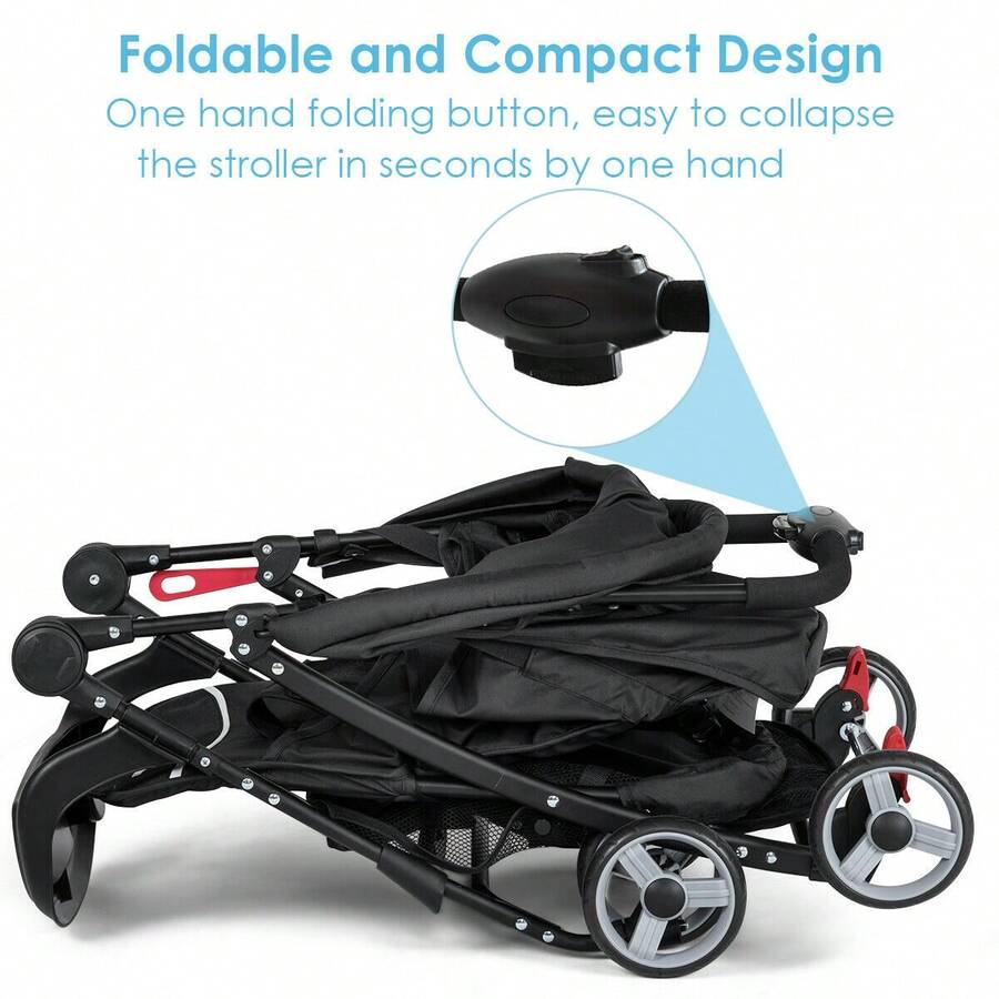 Portable Baby Toddler Stroller, High Landscape, One‑Hand Quick Fold, Convertible to Suitcase for Rolling Travel, Anti‑Skid Wheels & Large Capacity Storage Basket, Ideal for Travel（副本）