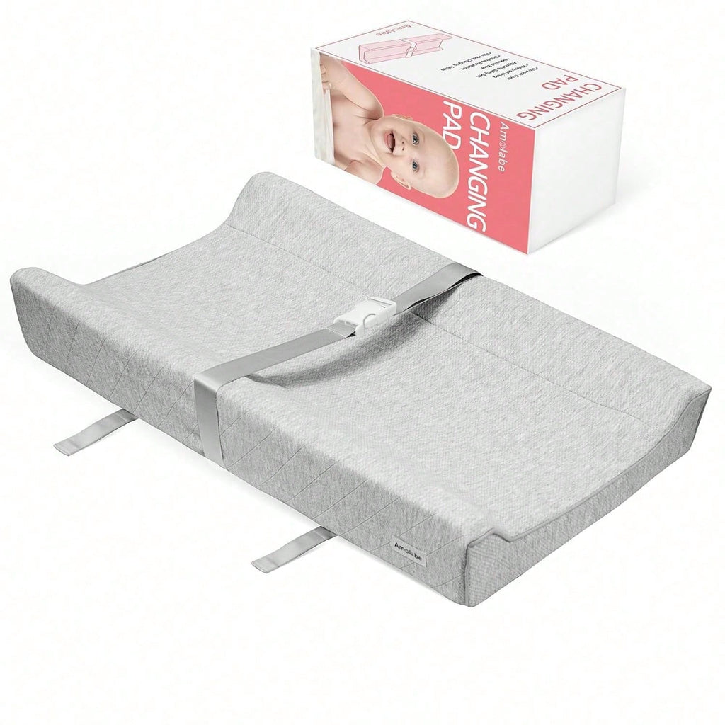 Baby Soft Changing Pad With Washable Cover, Baby Diaper Changing Pads For Dresser Top With Strap,Non Slip Bottom, Topper For Standard Size Infant Diaper Table & Dresser
