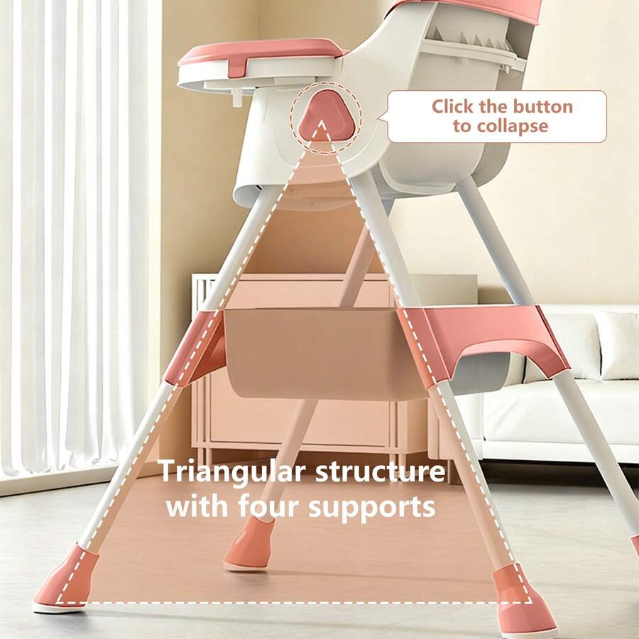 5-In-1 Foldable Baby High Chair With Adjustable Recline, Footrest, PU Cushion & Double Tray, Locking Wheels - Ideal Christmas Gift For Babies & Toddlers