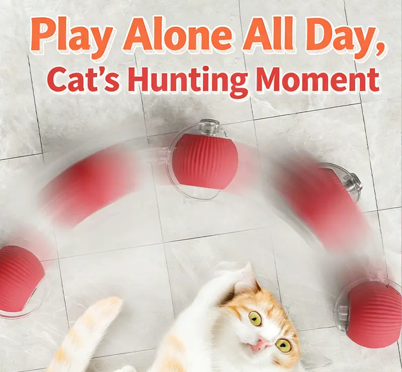 Automatic Cat Toy with Speedy Tail: Smart Chase Ball for Indoor Cats & Kittens - Durable Interactive Play