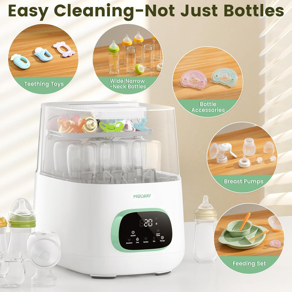 Baby Bottle Washer, Sterilizer and Dryer, All-in-One Pro Cleaning Machine for Bottles, Pump Parts & Baby Essentials, Effortless Care, Replaces Hand Washing