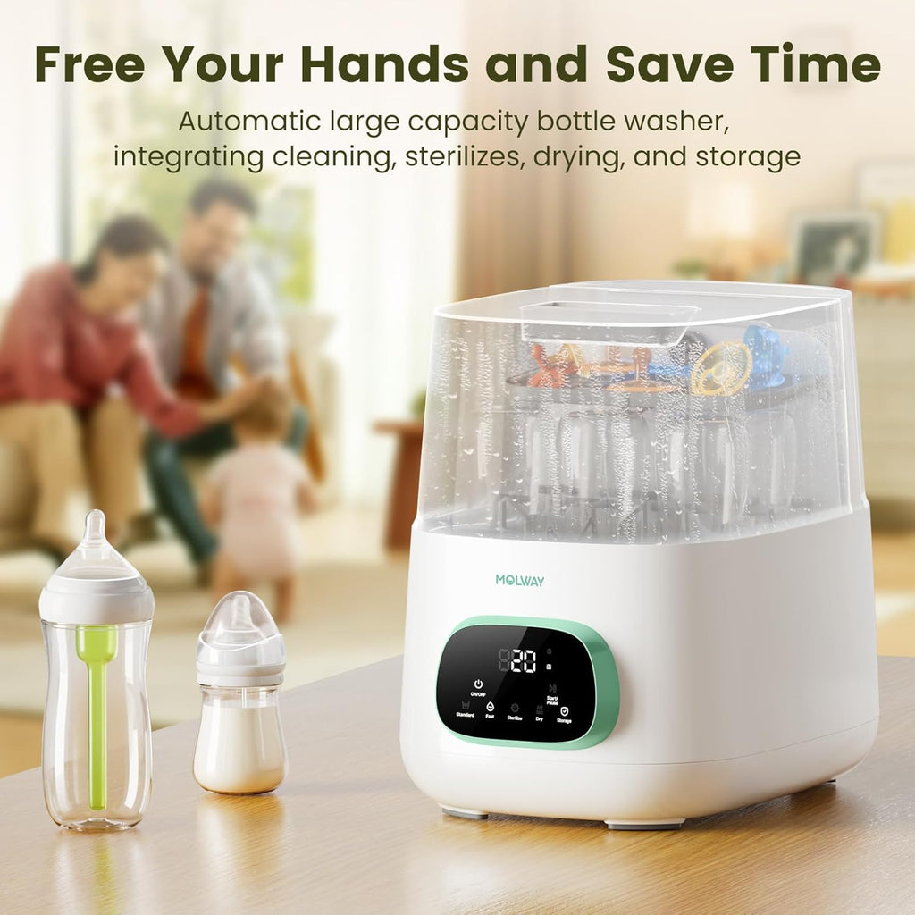 Baby Bottle Washer, Sterilizer and Dryer, All-in-One Pro Cleaning Machine for Bottles, Pump Parts & Baby Essentials, Effortless Care, Replaces Hand Washing