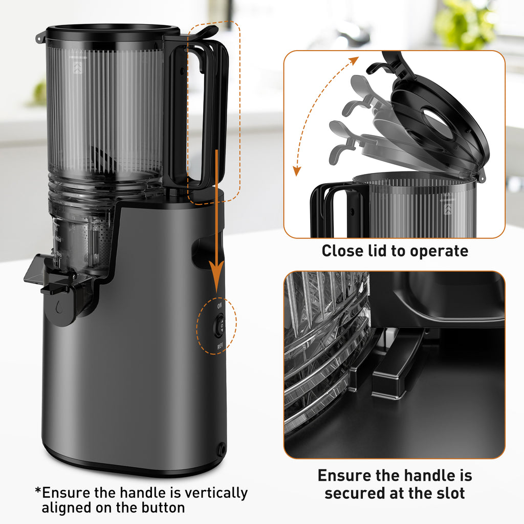 Cold Press Juicer, Juicer Machines with 5.4" Wide Feed Chute for Juice Extractor, Professional Slow Masticating Juicer for Whole Vegetables & Fruits with High Juice Yield, Easy to Clean