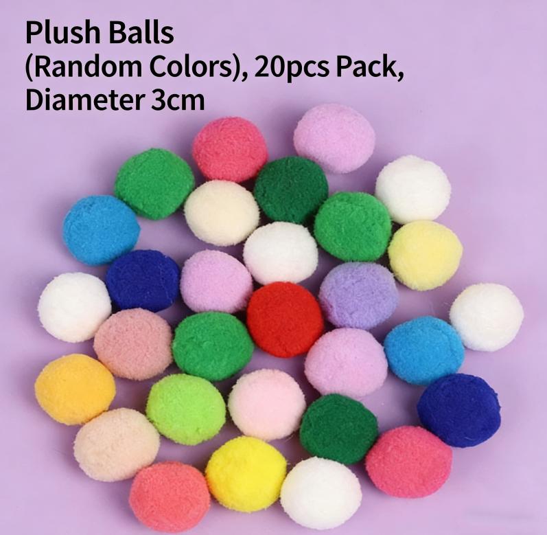 Cat Toy Balls: 20-Pack 3.0cm Soft Plush Balls Compatible with Automatic Launchers - Interactive Kitten Training & Play