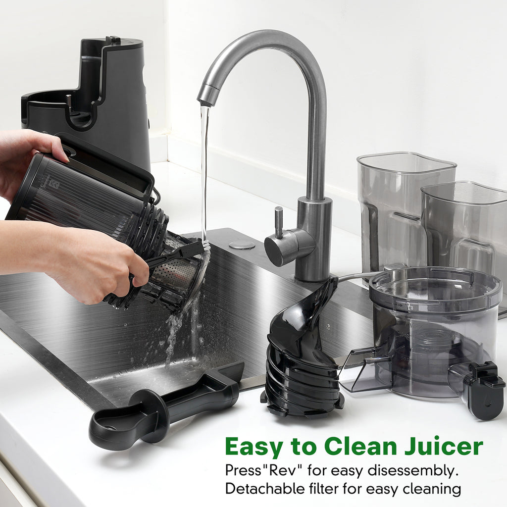 Cold Press Juicer, Juicer Machines with 5.4" Wide Feed Chute for Juice Extractor, Professional Slow Masticating Juicer for Whole Vegetables & Fruits with High Juice Yield, Easy to Clean