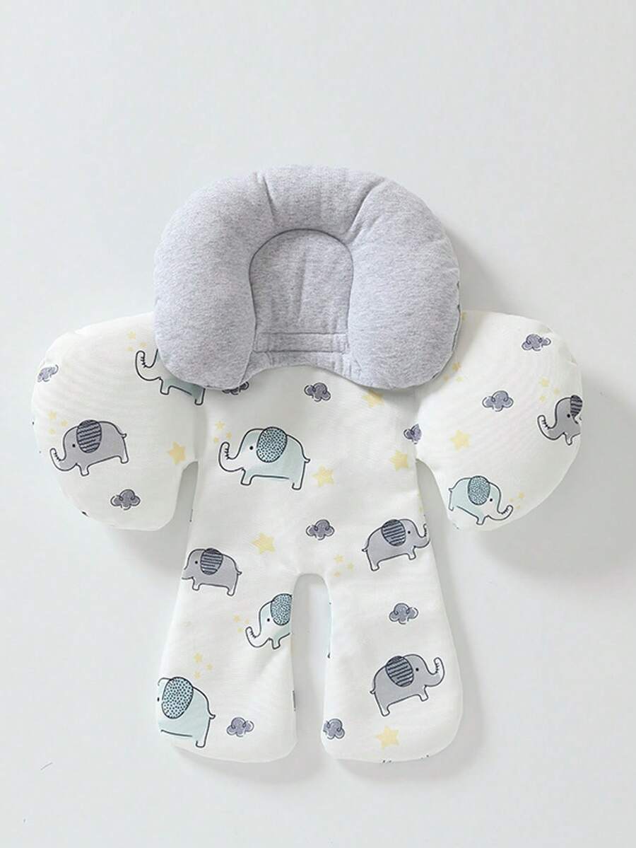 2-in-1 Baby Car Seat Head Support for Newborns – Soft Breathable Rainbow Cushion Insert for Strollers, Swings & Bouncers (Boys & Girls)