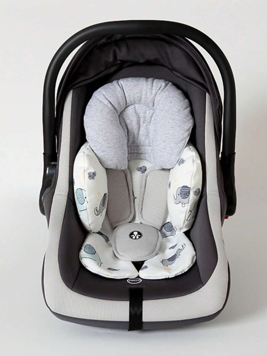 2-in-1 Baby Car Seat Head Support for Newborns – Soft Breathable Rainbow Cushion Insert for Strollers, Swings & Bouncers (Boys & Girls)