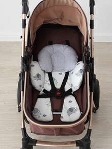 2-in-1 Baby Car Seat Head Support for Newborns – Soft Breathable Rainbow Cushion Insert for Strollers, Swings & Bouncers (Boys & Girls)