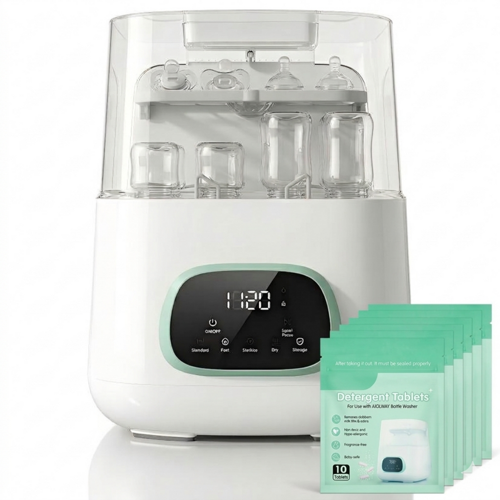 Baby Bottle Washer, Sterilizer and Dryer, All-in-One Pro Cleaning Machine for Bottles, Pump Parts & Baby Essentials, Effortless Care, Replaces Hand Washing
